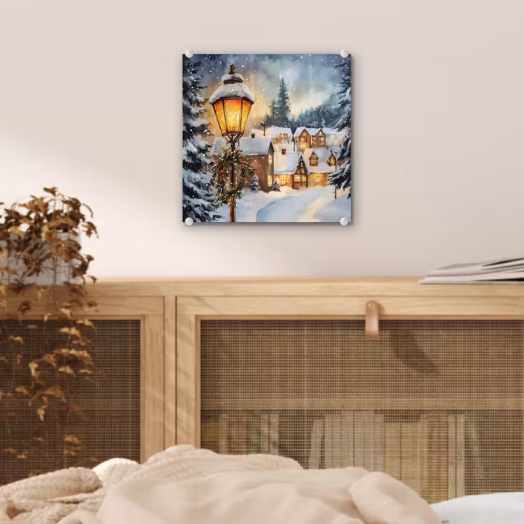 Kerstdorp - Huizen - Sneeuw - Kerst plexiglas 5mm klein -sfeer4