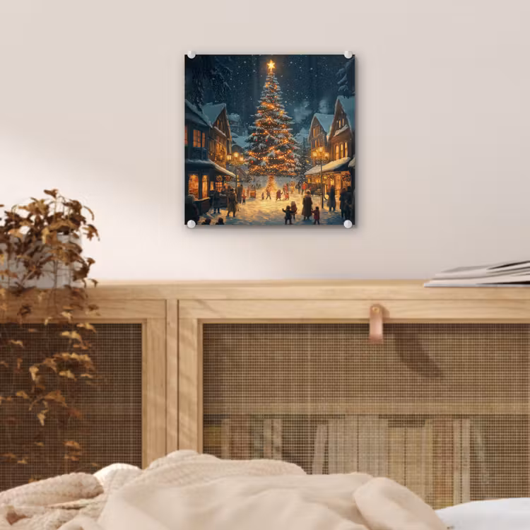 Kerstfeest - Dorp - Donker plexiglas 5mm klein -sfeer4