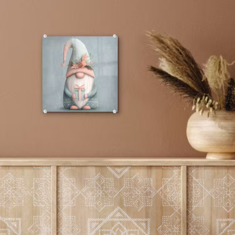 Kerstgnome - Cadeau - Groen plexiglas 5mm klein -sfeer5