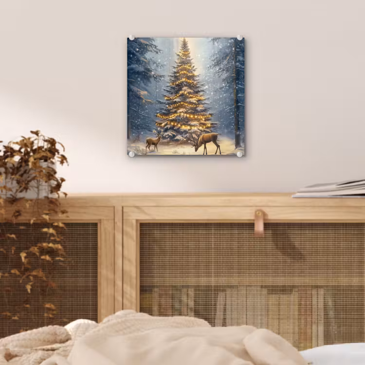 Kerstlicht - Woud - Hert - Donker plexiglas 5mm klein -sfeer4