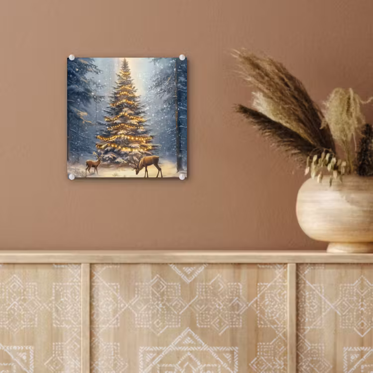Kerstlicht - Woud - Hert - Donker plexiglas 5mm klein -sfeer5