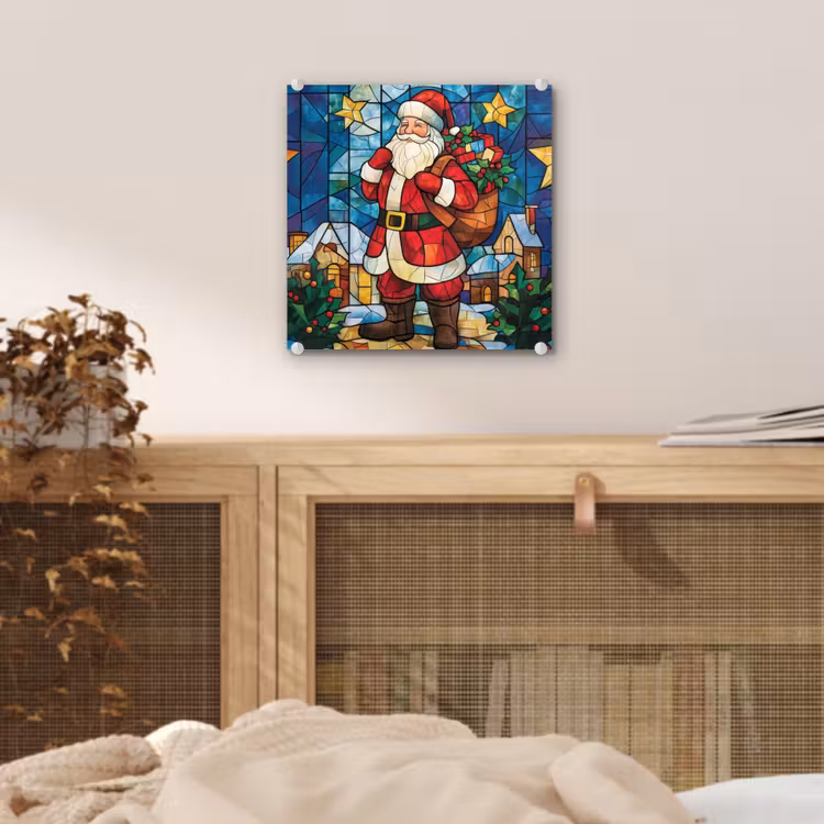 Kerstman - Glas - Kleurrijk plexiglas 5mm klein -sfeer4
