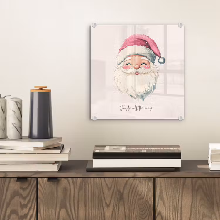 Kerstman - Kerst - Quote - Beige plexiglas 5mm klein -sfeer1