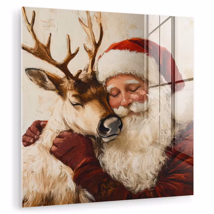 Kerstman - Rendier - Kerst - Christmas plexiglas 5mm klein -zzzproduct_nieuw