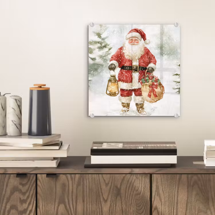 Kerstman- Winter - Sneeuw - Wit - Rood plexiglas 5mm klein -sfeer1
