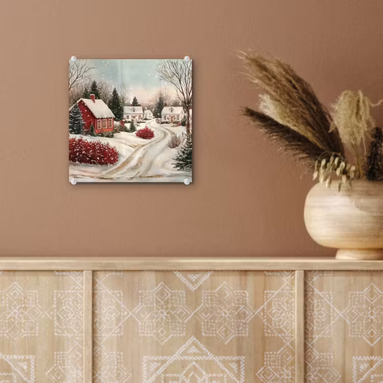 Kerstsfeer - Landelijk - Rood plexiglas 5mm klein -sfeer5