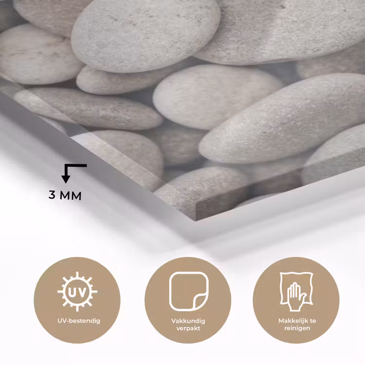Kiezels - Stenen - Grijs plexiglas 5mm klein -sfeer2