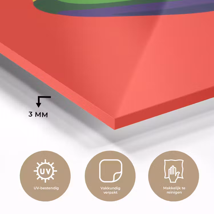 Kikker - Kleurrijk - Strepen - Ogen plexiglas 5mm klein -sfeer2