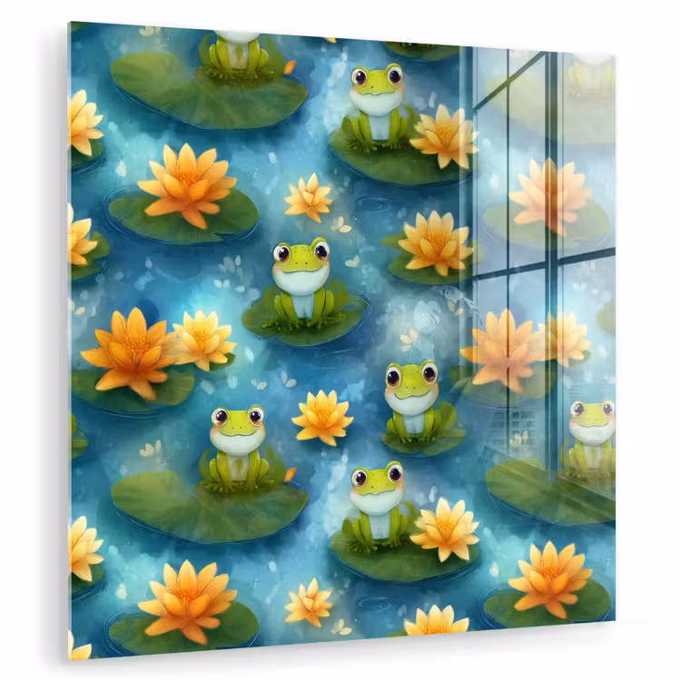 Kikker - Lelies - Groen plexiglas 5mm klein 11 -zzzproduct_nieuw