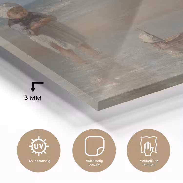 Kinderen der zee - Schilderij van Jozef Israëls plexiglas 5mm klein -sfeer2