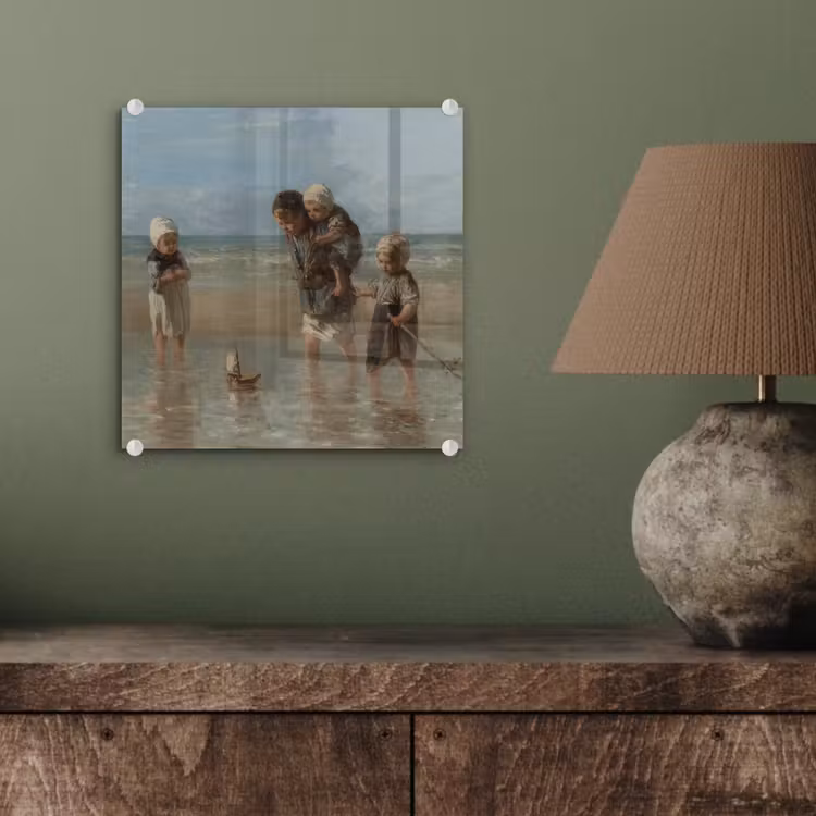 Kinderen der zee - Schilderij van Jozef Israëls plexiglas 5mm klein -sfeer3