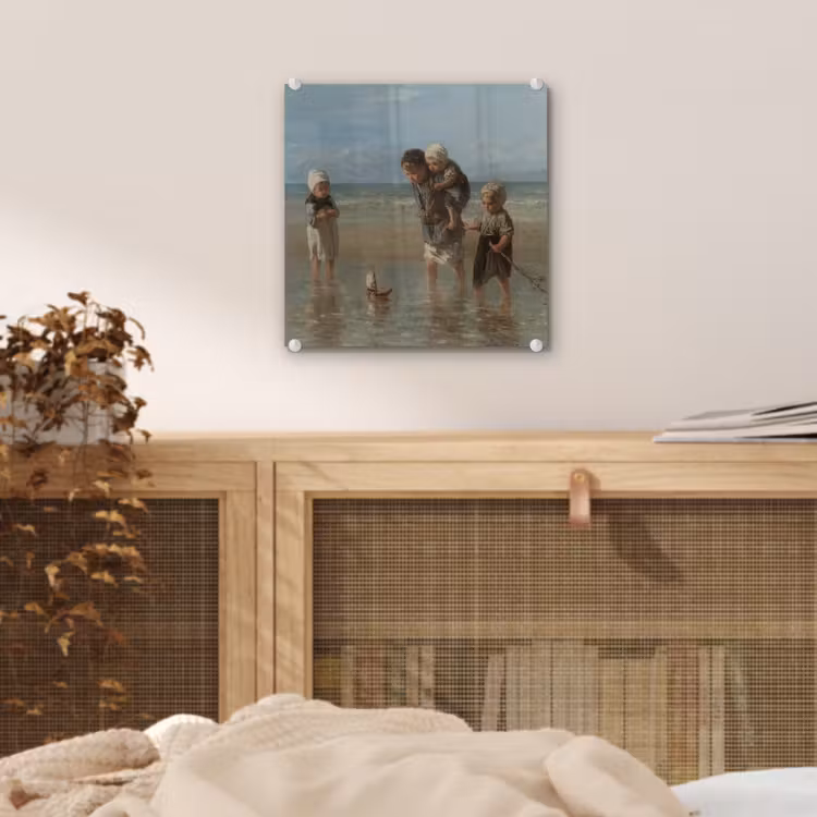 Kinderen der zee - Schilderij van Jozef Israëls plexiglas 5mm klein -sfeer4
