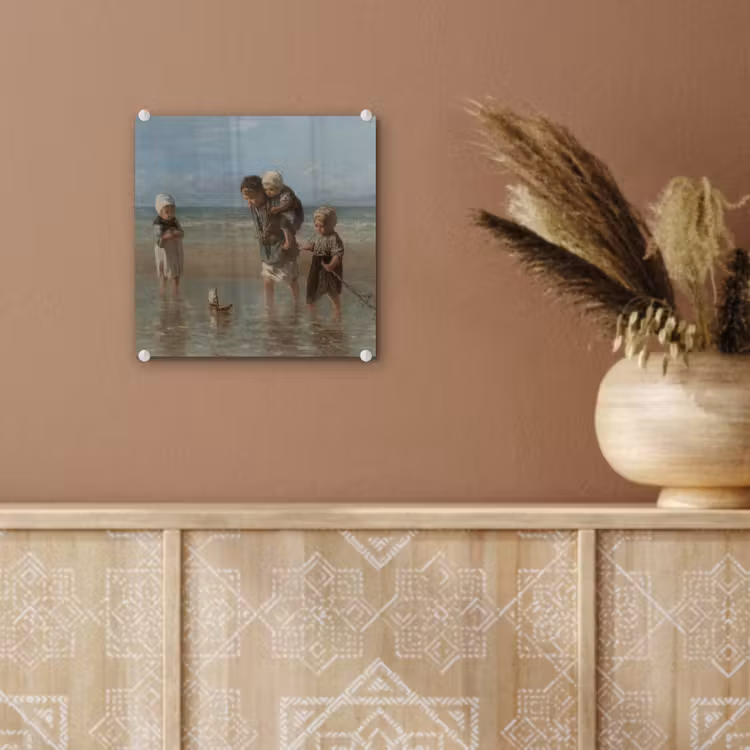 Kinderen der zee - Schilderij van Jozef Israëls plexiglas 5mm klein -sfeer5