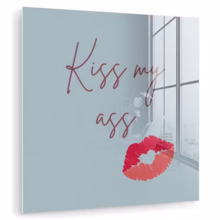 Kiss my ass - Lip - Blauw plexiglas 5mm klein -zzzproduct_nieuw