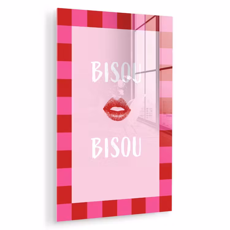 Kiss - Roze - Frans - Valentijn plexiglas 5mm klein -zzzproduct_nieuw