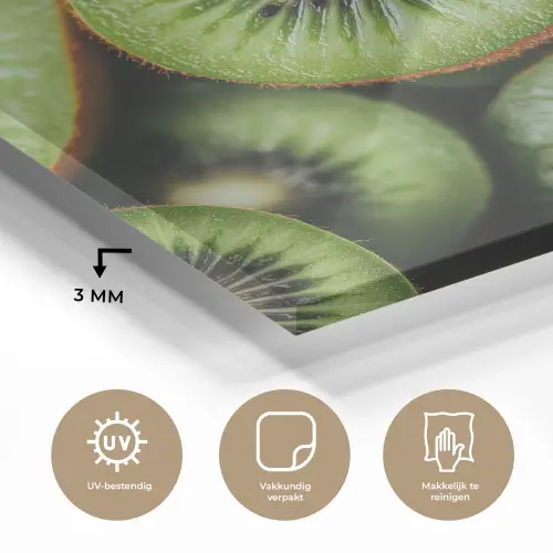 Kiwi - Fruit - Groen plexiglas 5mm klein -sfeer2