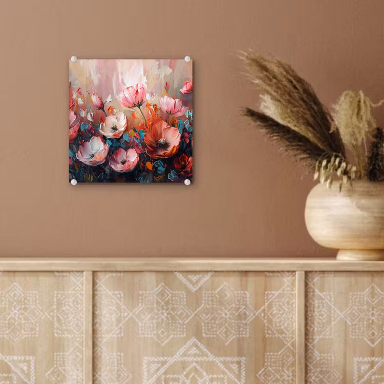Klaprozen - Roze - Bloemen - Botanisch - Kunst plexiglas 5mm klein -sfeer5