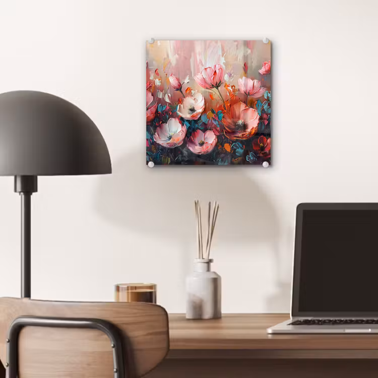 Klaprozen - Roze - Bloemen - Botanisch - Kunst plexiglas 5mm klein -sfeer6