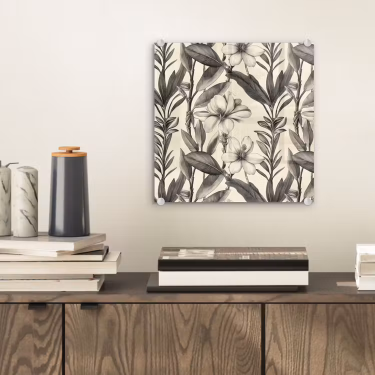 Klassiek - Botanisch - Zwart - Beige plexiglas 5mm klein 11 -sfeer1
