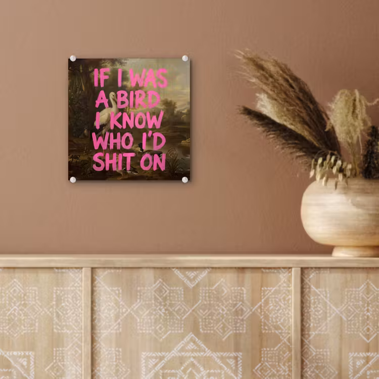 Klassiek - Humor - Roze plexiglas 5mm klein -sfeer5