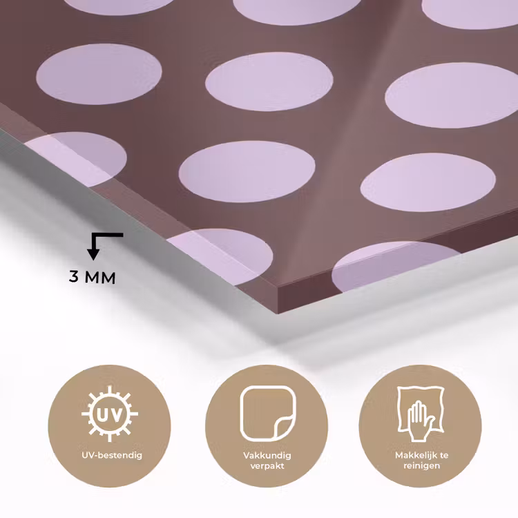 Klassiek - Stippen - Paars plexiglas 5mm klein 11 -sfeer2