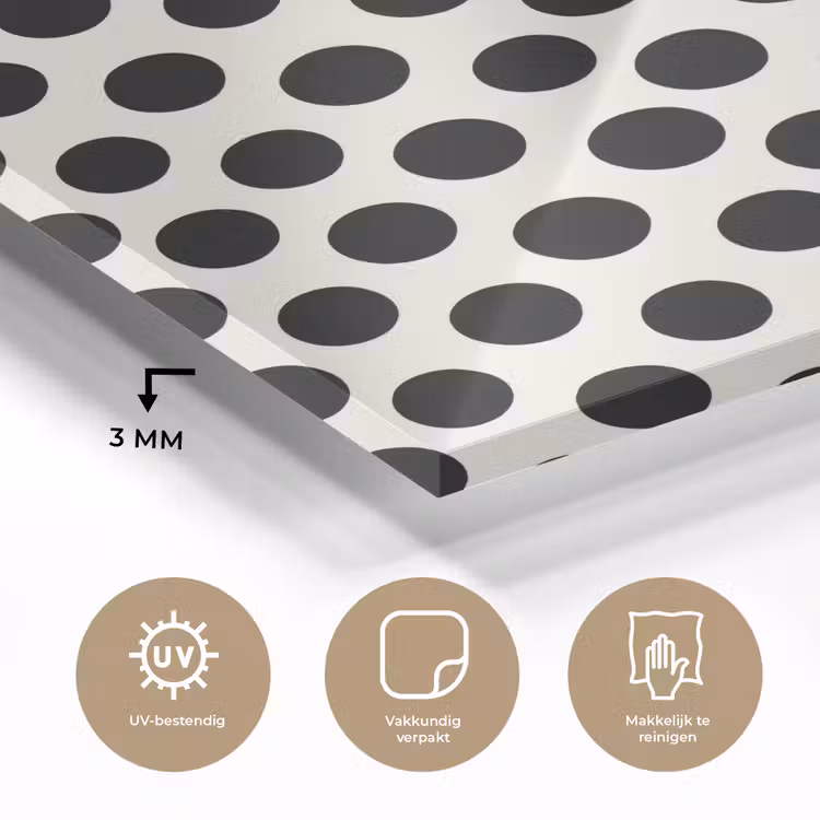 Klassiek - Stippen - Zwart plexiglas 5mm klein 11 -sfeer2