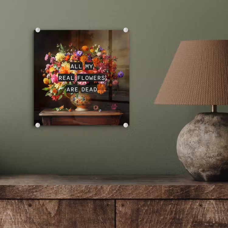 Kleur - Bloemen - Vintage - Bloemenvaas plexiglas 5mm klein -sfeer3
