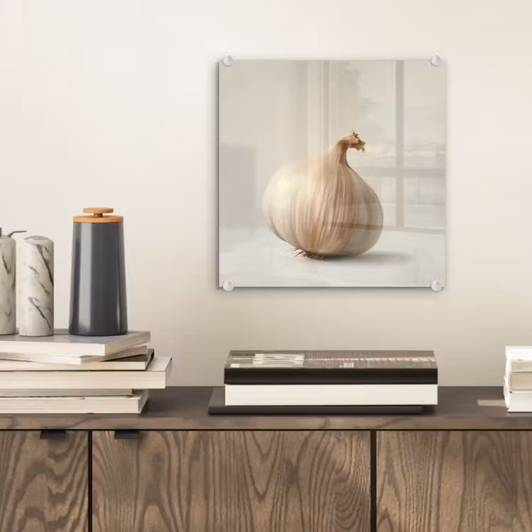 Knoflook - Natuurlijk - Beige plexiglas 5mm klein -sfeer1