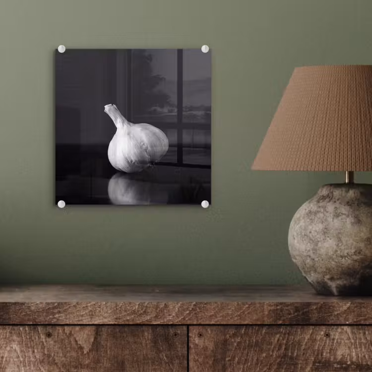 Knoflook - Zwart - Wit plexiglas 5mm klein -sfeer3