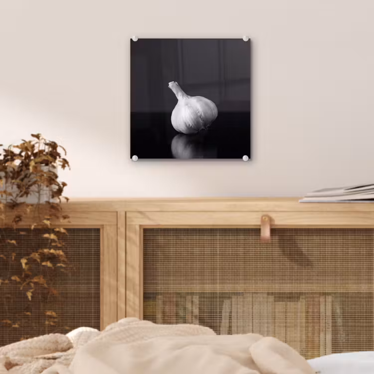 Knoflook - Zwart - Wit plexiglas 5mm klein -sfeer4
