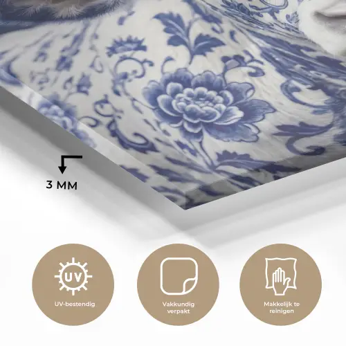 Koe - Delfts - Blauw - Artistiek plexiglas 5mm klein -sfeer2