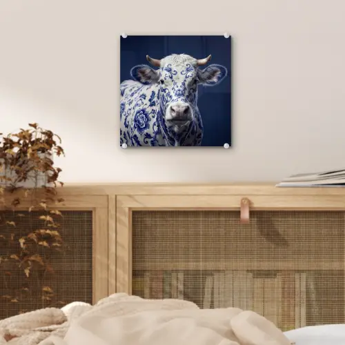 Koe - Delfts - Blauw - Artistiek plexiglas 5mm klein -sfeer4