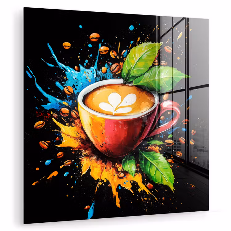 Koffie - Graffiti - Drinken - Abstract plexiglas 5mm klein -zzzproduct_nieuw