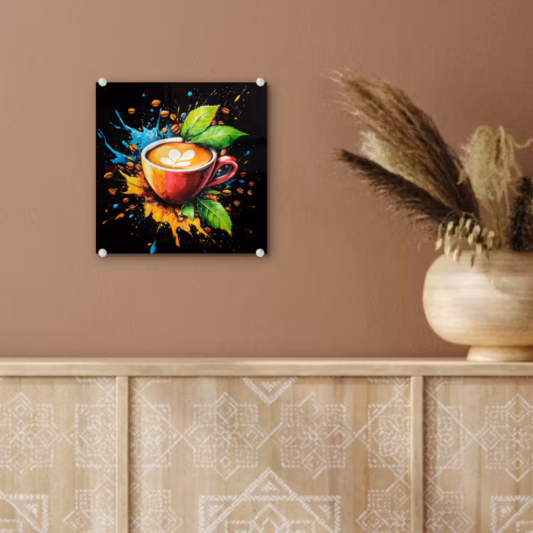 Koffie - Graffiti - Drinken - Abstract plexiglas 5mm klein -sfeer5