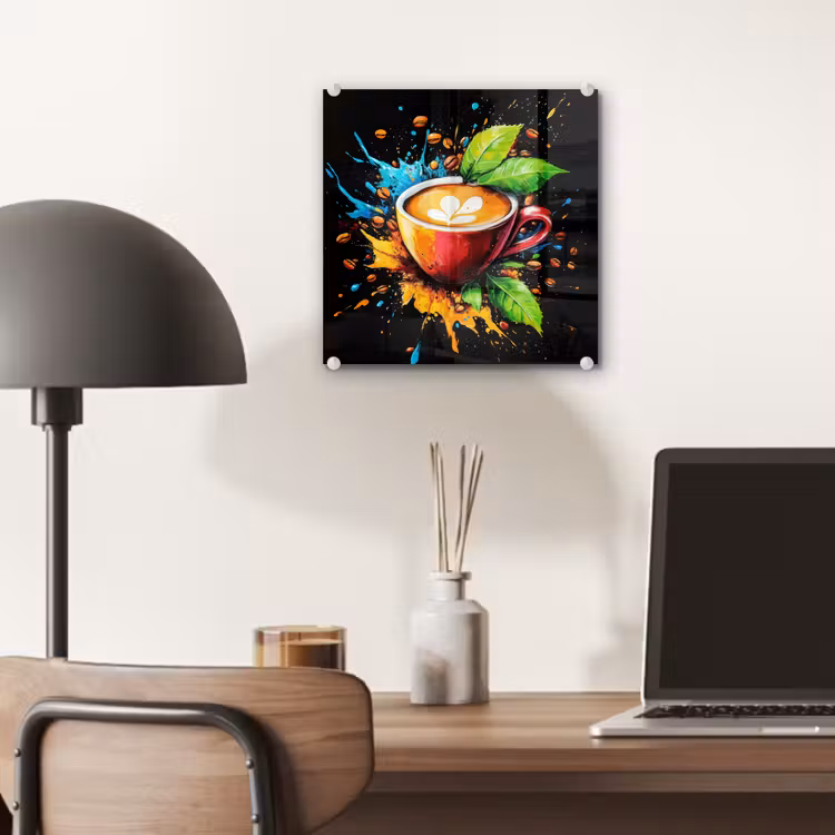Koffie - Graffiti - Drinken - Abstract plexiglas 5mm klein -sfeer6