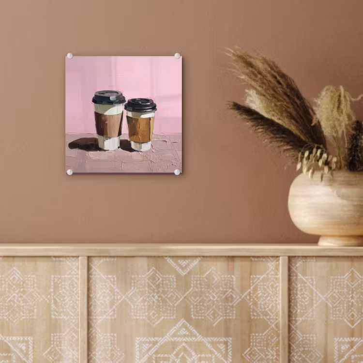 Koffiebekers - Deksel - Verf - Textuur plexiglas 5mm klein -sfeer5