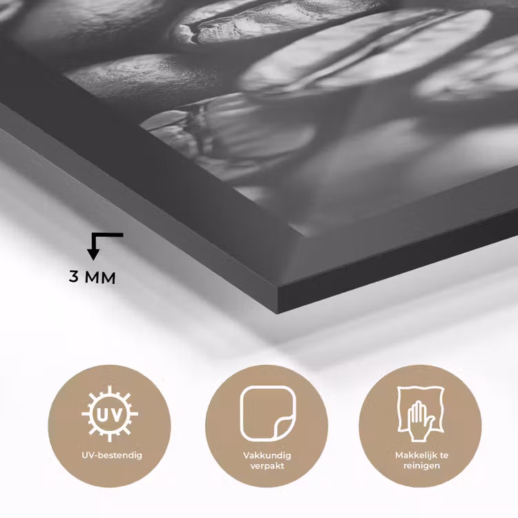 Koffiebonen - Zwart - Vintage plexiglas 5mm klein -sfeer2