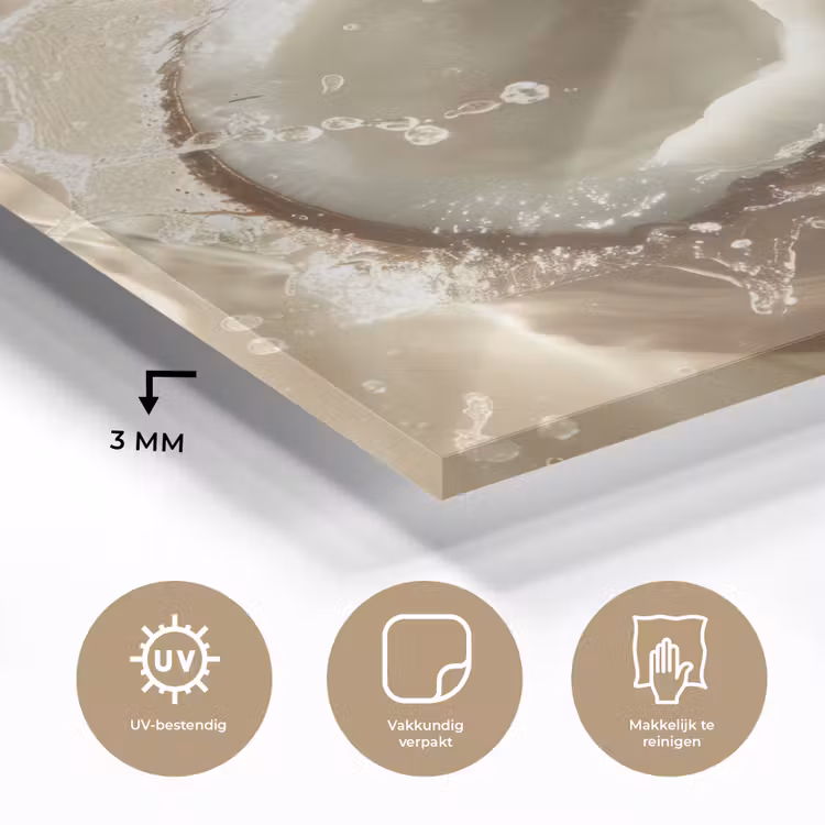 Kokosnoot - Water - Beige - Spetters plexiglas 5mm klein -sfeer2