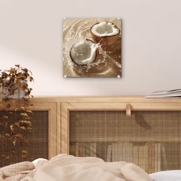 Kokosnoot - Water - Beige - Spetters plexiglas 5mm klein -sfeer4