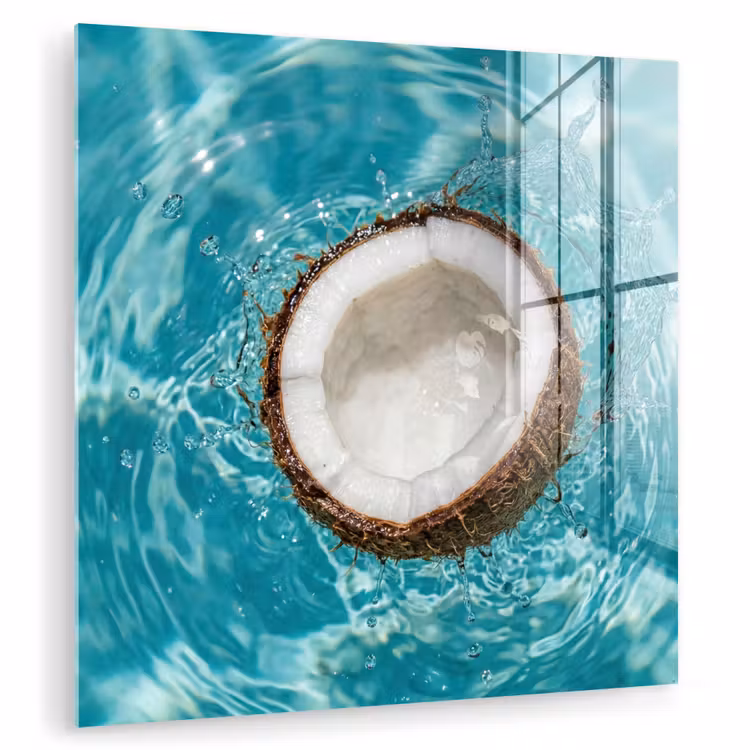 Kokosnoot - Water - Wit plexiglas 5mm klein -zzzproduct_nieuw