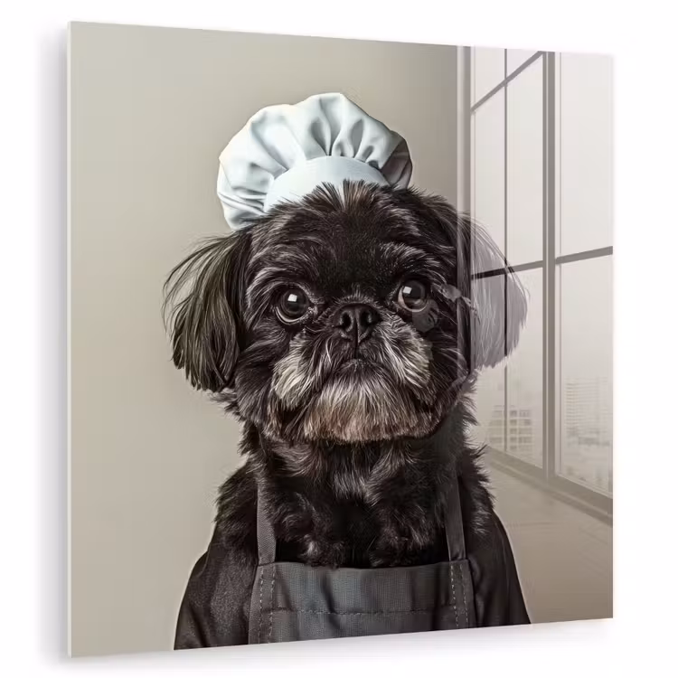 Kokskleding - Zwart - Hondje plexiglas 5mm klein -zzzproduct_nieuw