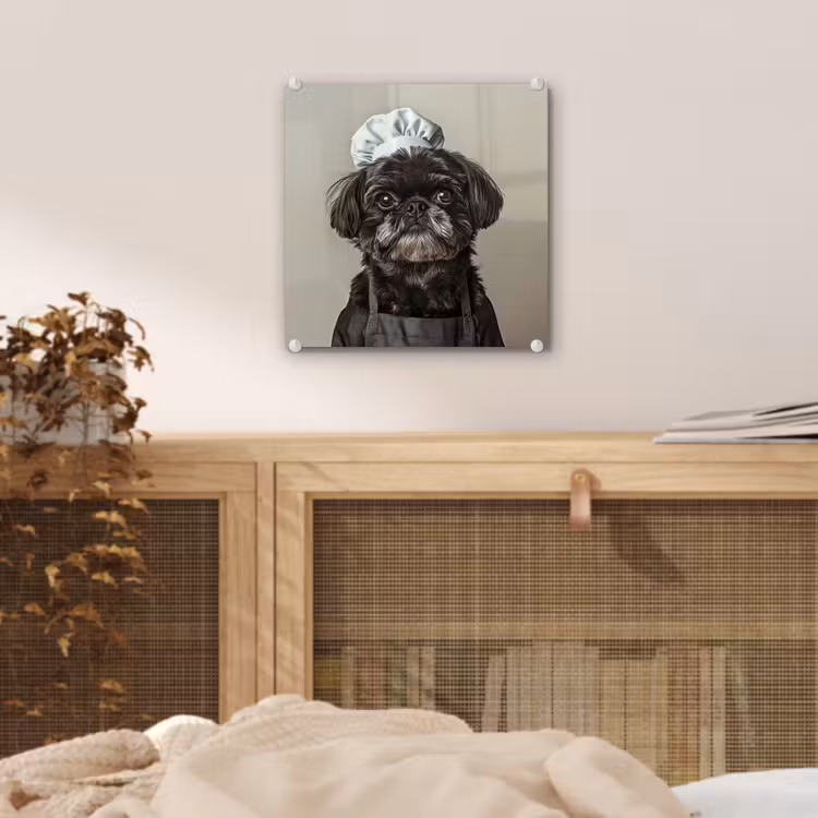 Kokskleding - Zwart - Hondje plexiglas 5mm klein -sfeer4