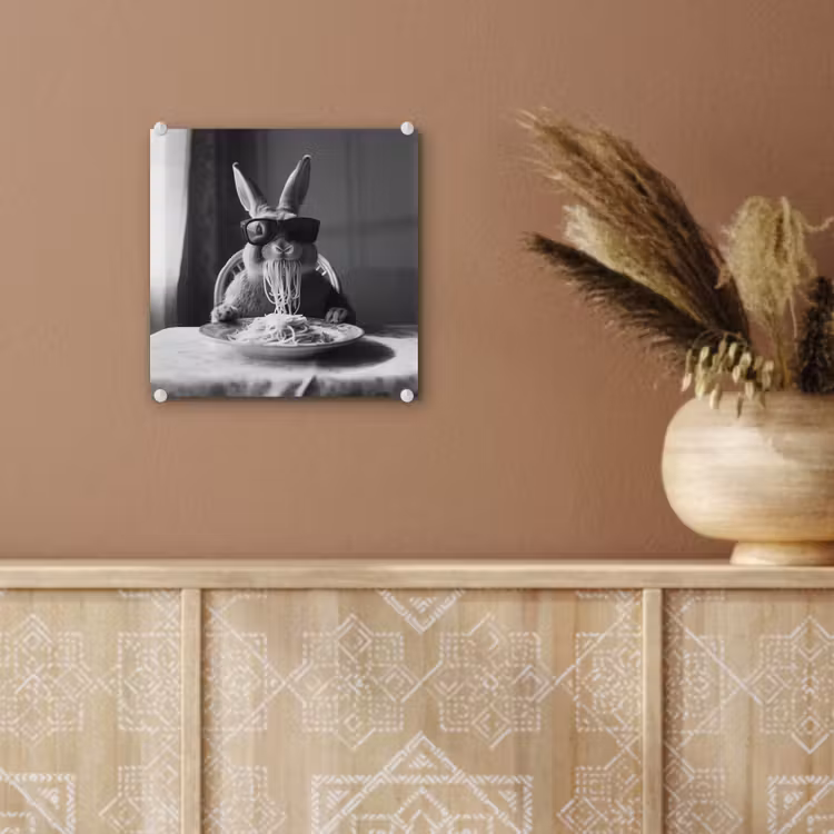 Konijn - Bunny - Zonnebril - Tafelkleed - Pasta - Schattig plexiglas 5mm klein -sfeer5