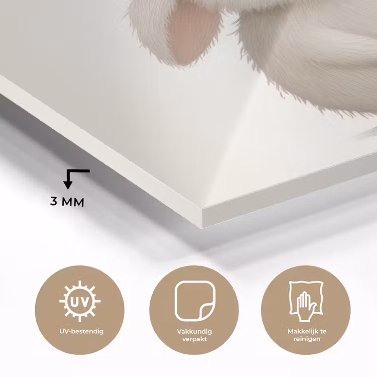 Konijn - Muts - Oren - Beige plexiglas 5mm klein -sfeer2