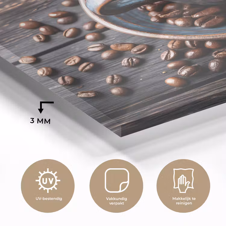 Kop - Koffie - Hout - Bonen plexiglas 5mm klein -sfeer2