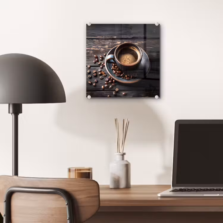 Kop - Koffie - Hout - Bonen plexiglas 5mm klein -sfeer6