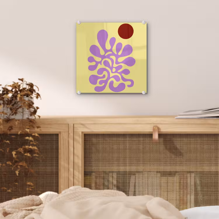 Koraal - Cirkel - Abstract - Geel plexiglas 5mm klein -sfeer4