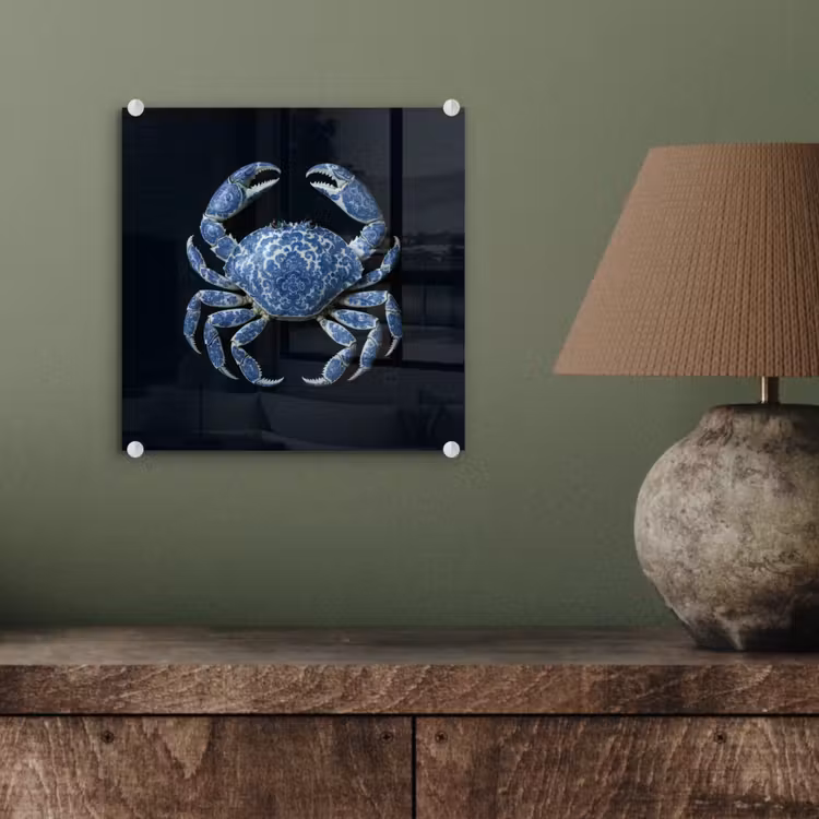 Krab - Delfts blauw - Dieren plexiglas 5mm klein -sfeer3
