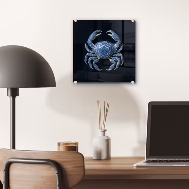 Krab - Delfts blauw - Dieren plexiglas 5mm klein -sfeer6