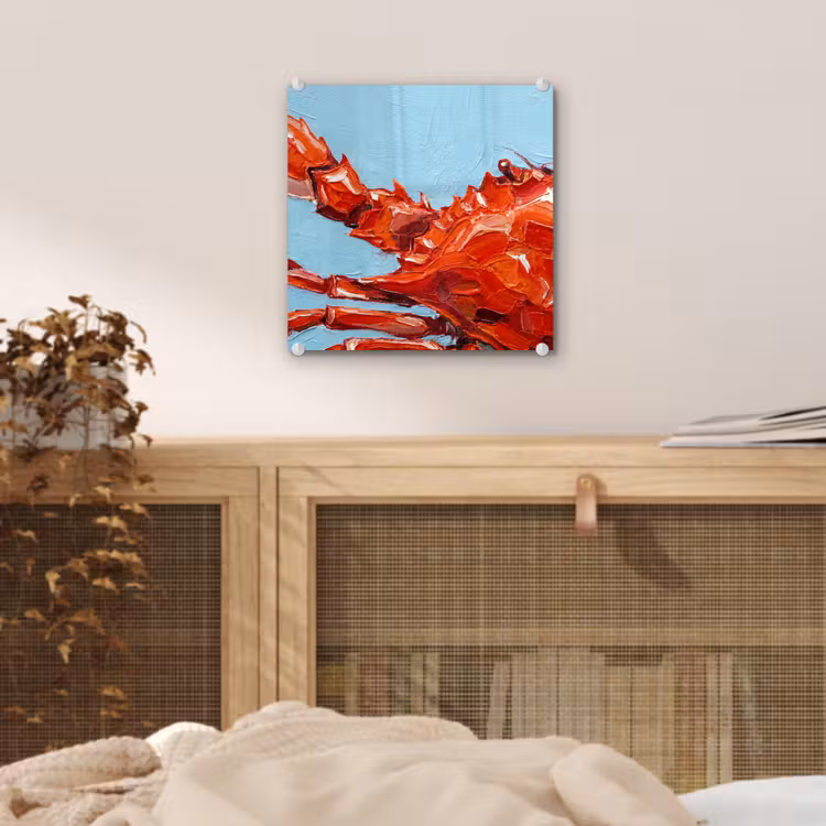 Krab - Zee - Dieren - Abstract - Rood plexiglas 5mm klein -sfeer4